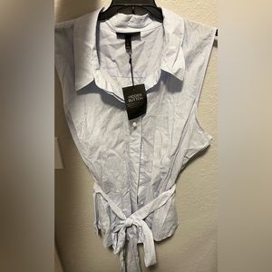 Lane Bryant light blue button up & wrap around top